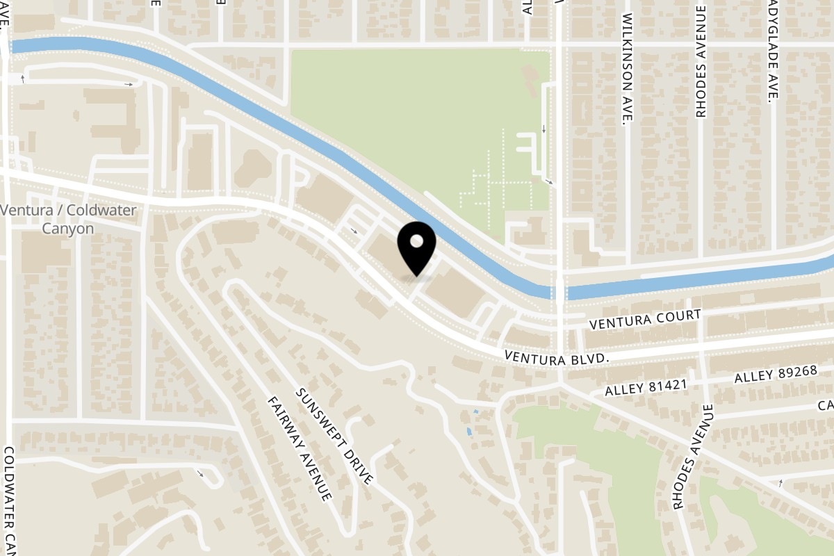 Map showing the location of Carney's Restaurant Studio City on 12601 Ventura Boulevard in Studio City